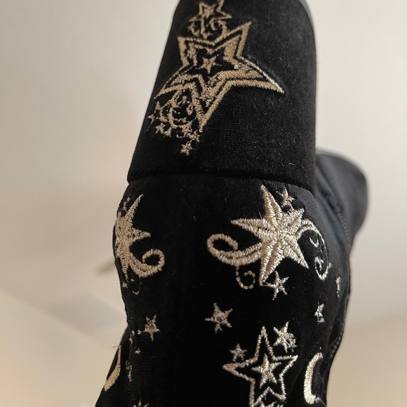 ASH Eros Black Velvet Star Over the Knee Boots - Picture 11 of 16